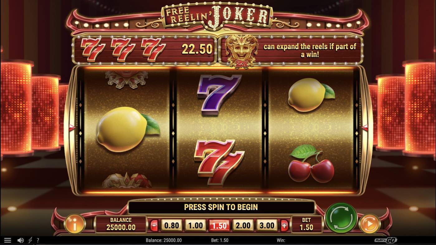 Free Reelin' Joker: image of main menu