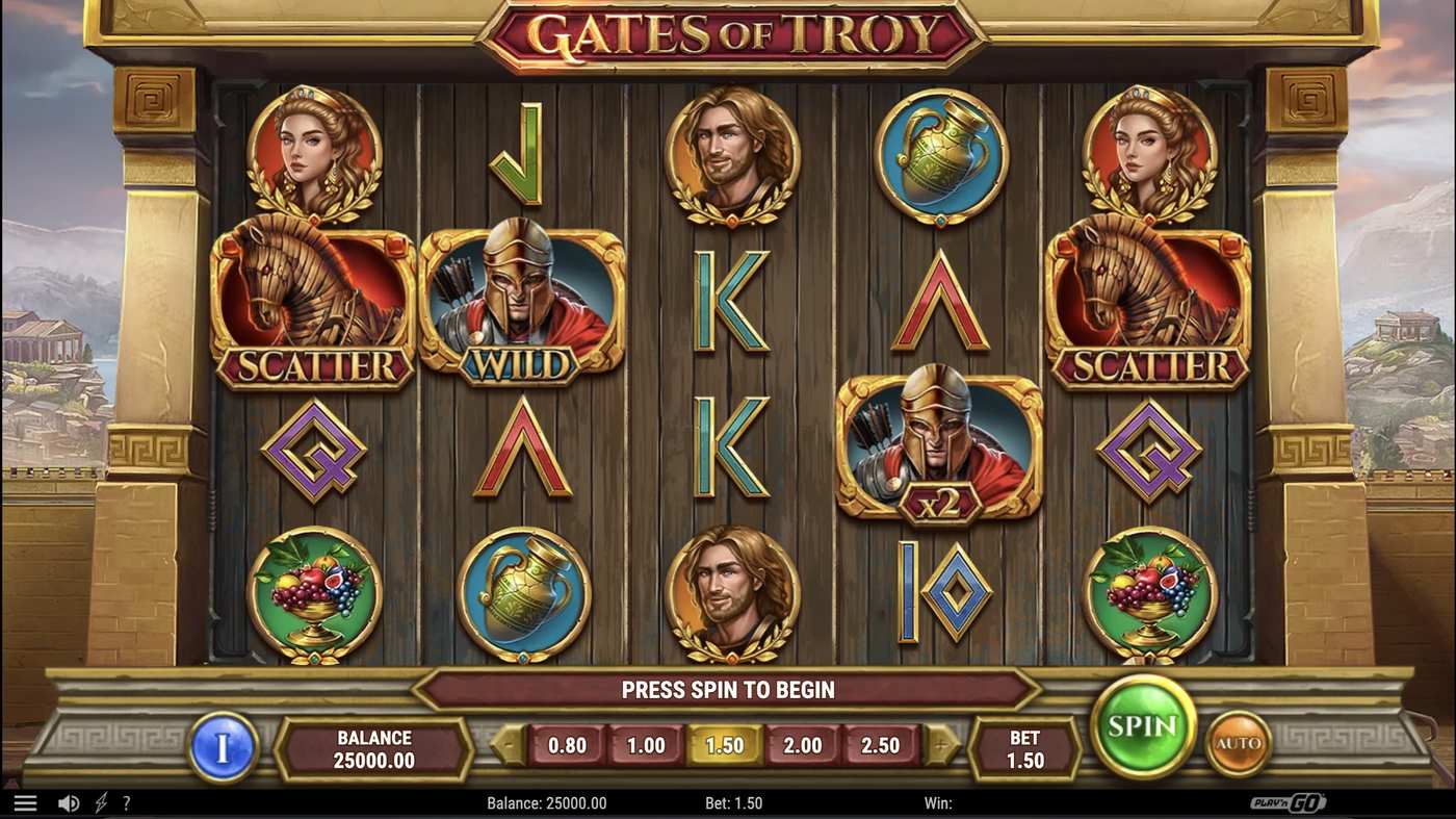 Gates of Troy: image of main menu