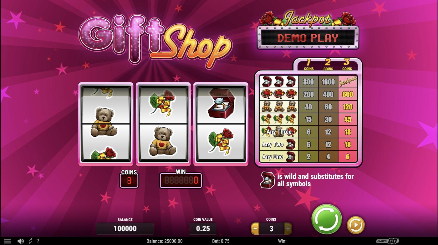 Gift Shop: image of main menu