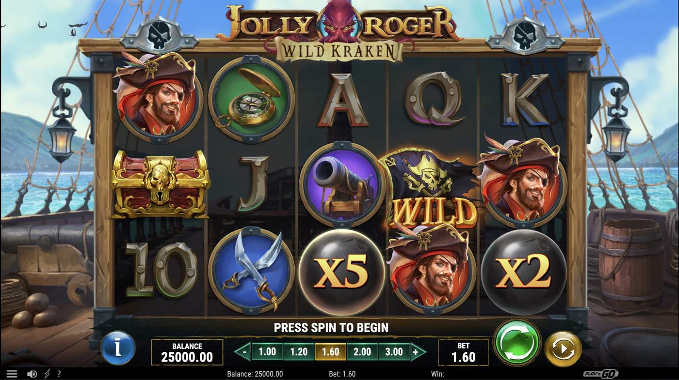 Jolly Roger Wild Kraken: image of main menu