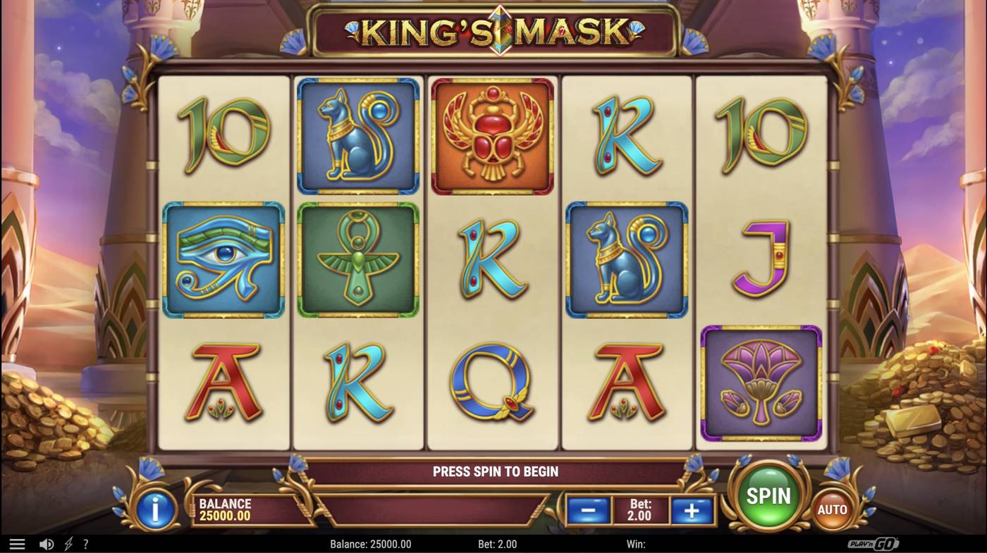 King's Mask: image of main menu