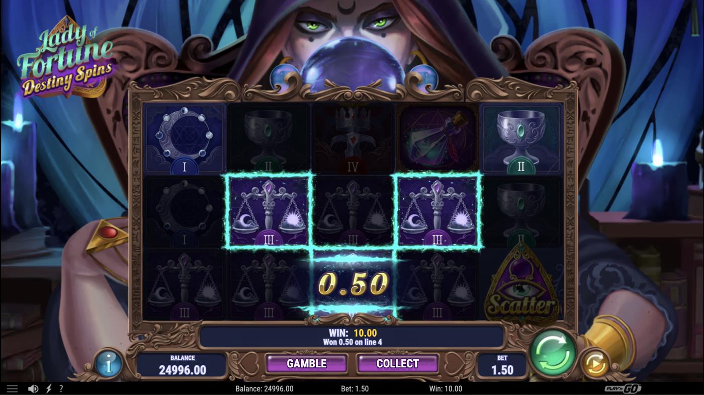 Lady of Fortune Destiny Spins: image of winning