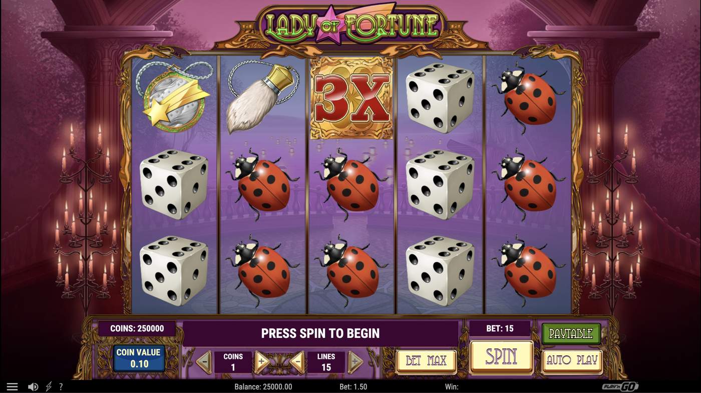 Lady of Fortune: image of main menu