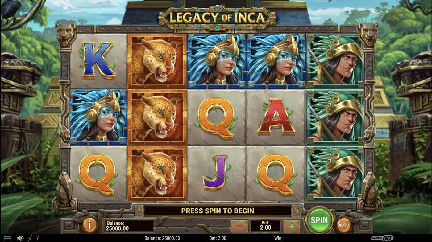 Legacy of Inca: image of main menu