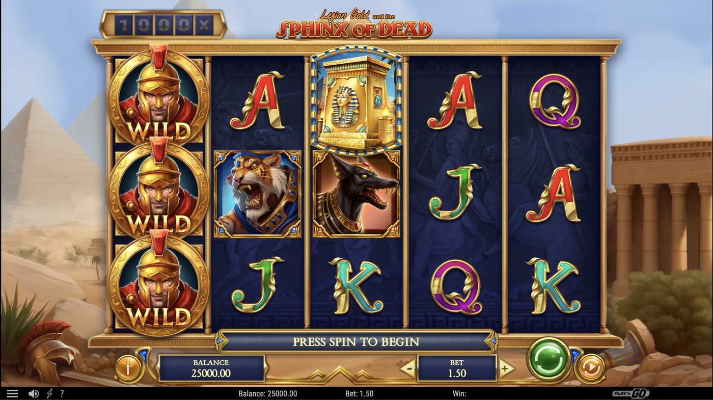 Legion Gold and the Sphinx of Dead: image of main menu