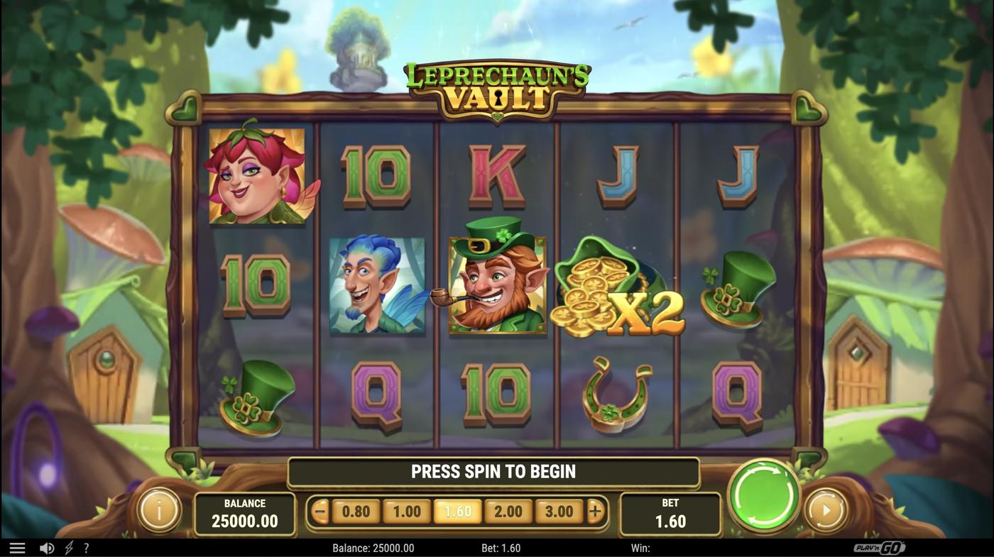 Leprechaun's Vault: image of main menu