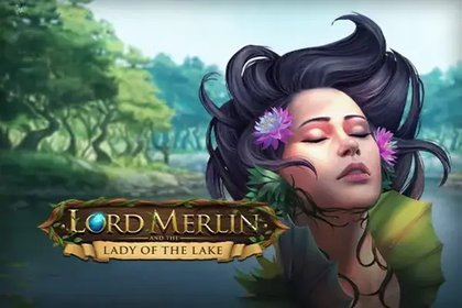 Lord Merlin and The Lady of The Lake Online Slot Logo