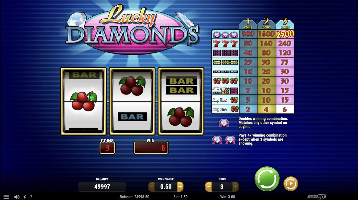 Lucky Diamonds: image of winning