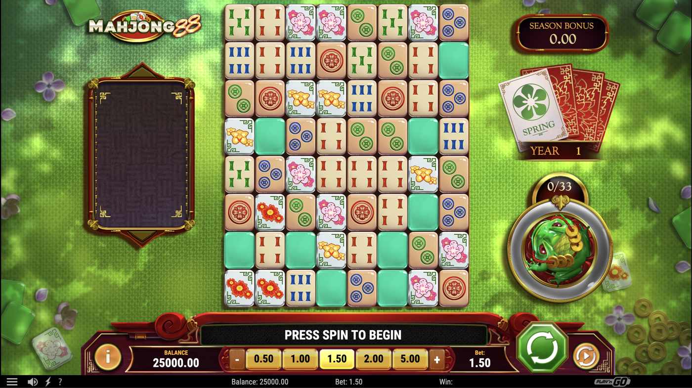 Mahjong 88: image of main menu