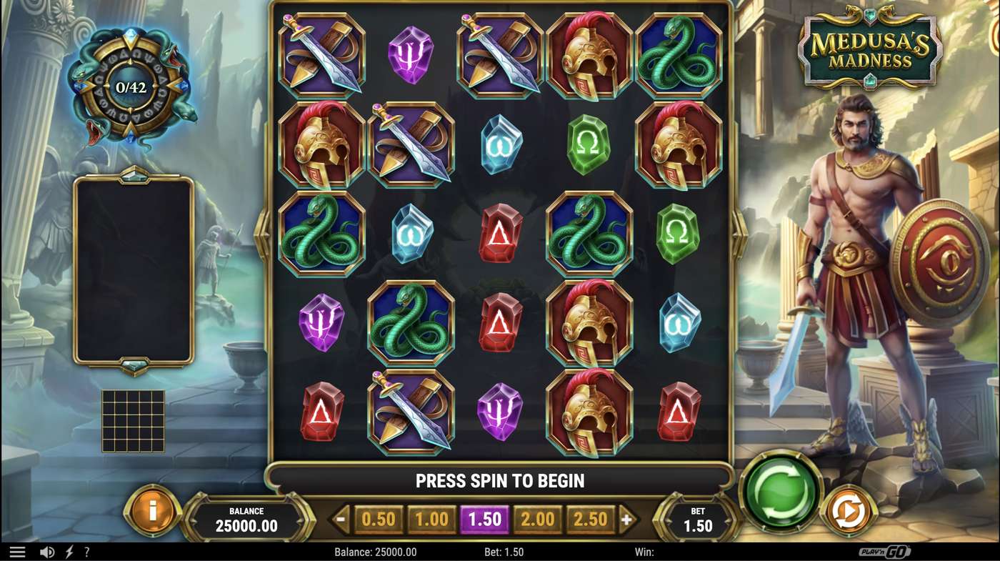 Medusa's Madness: image of main menu