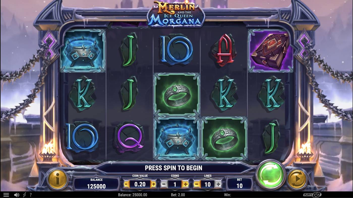 Merlin and the Ice Queen Morgana: image of main menu