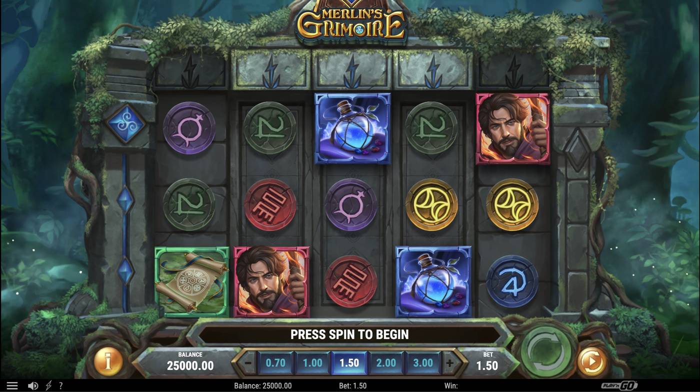 Merlin's Grimoire: image of main menu