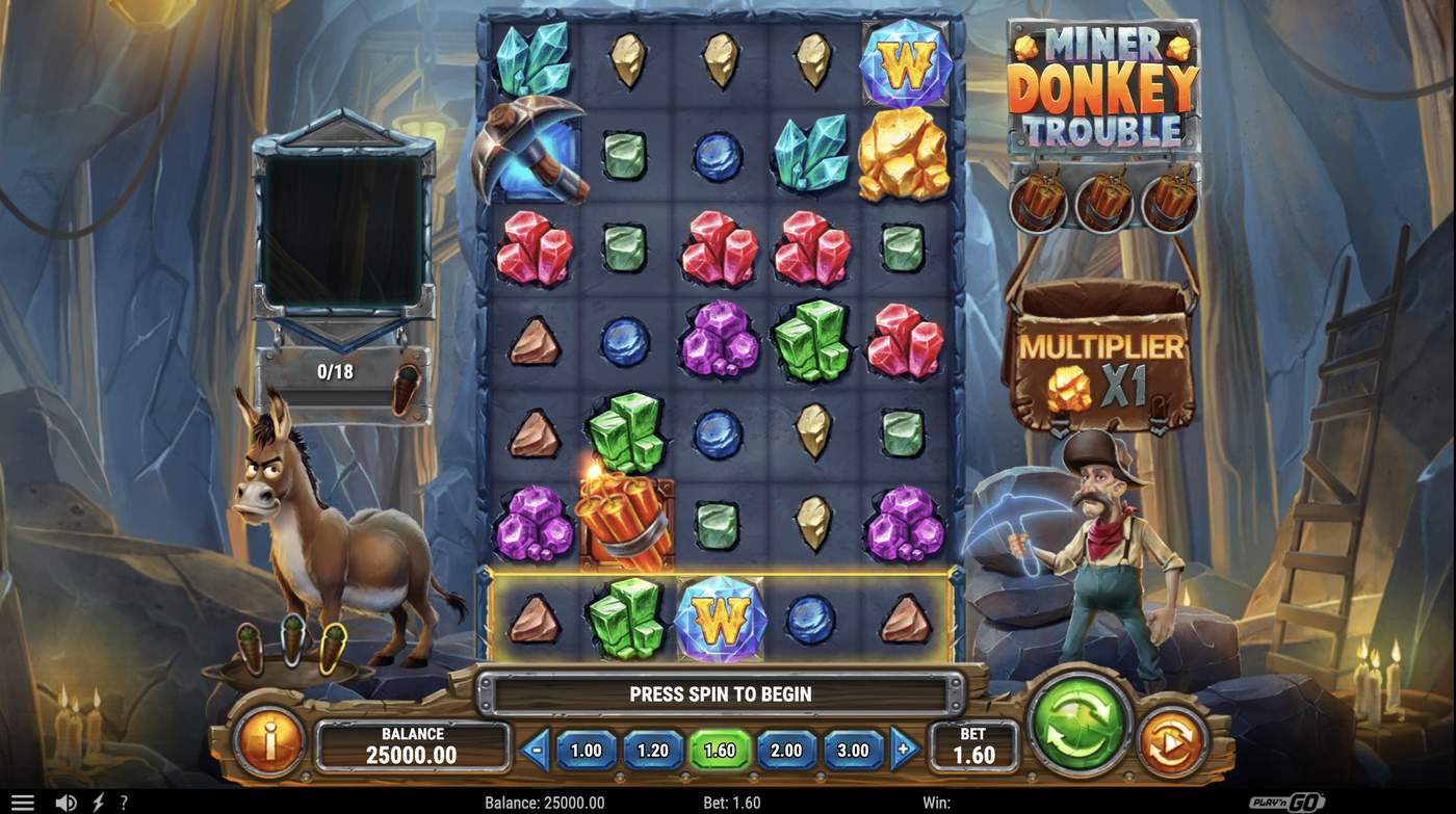 Miner Donkey Trouble: image of main menu