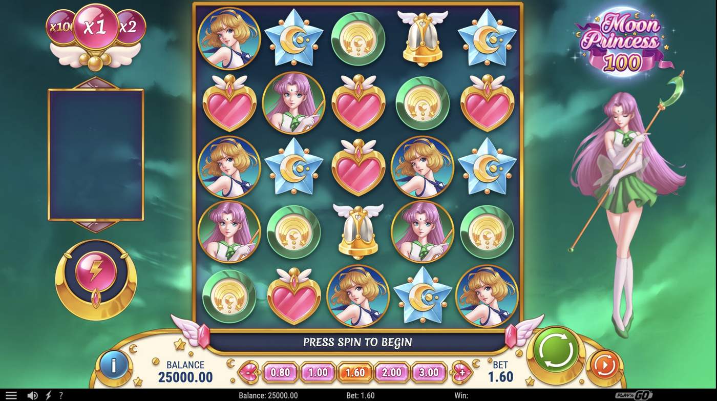 Moon Princess 100: image of main menu