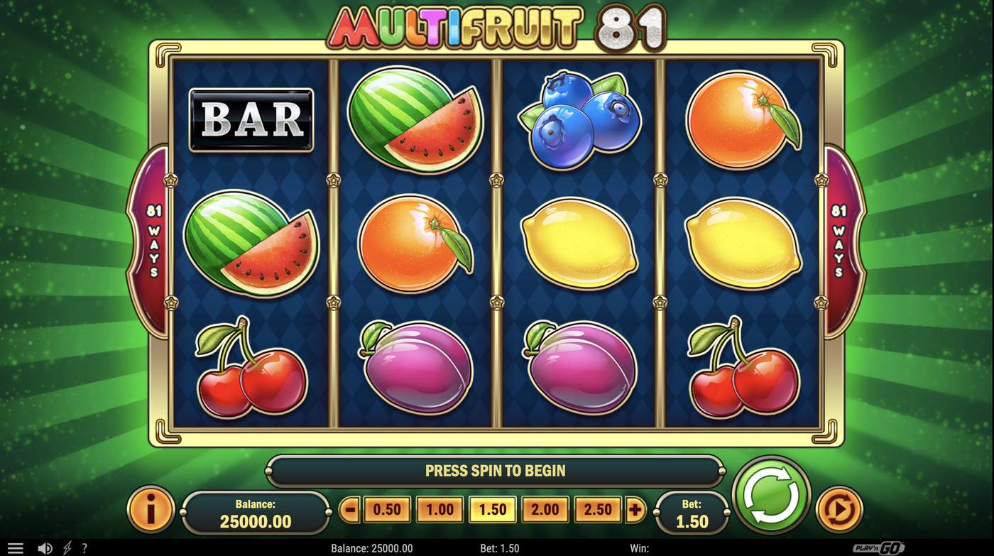 Multifruit 81: image of main menu