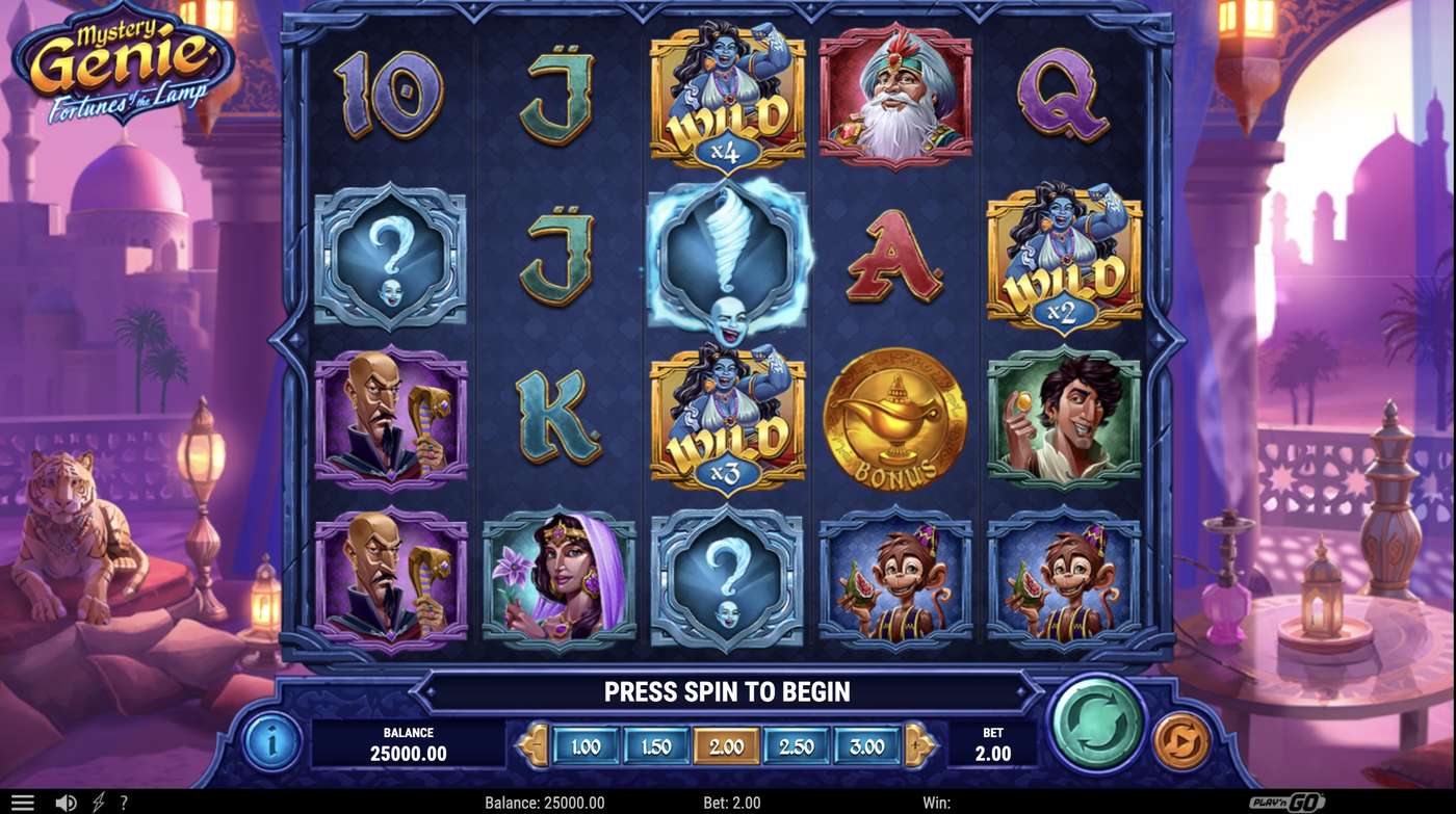 Mystery Genie Fortunes of the Lamp: image of main menu