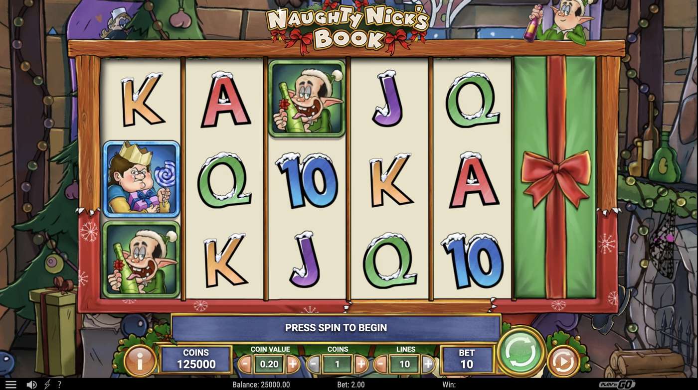Naughty Nick's Book: image of main menu