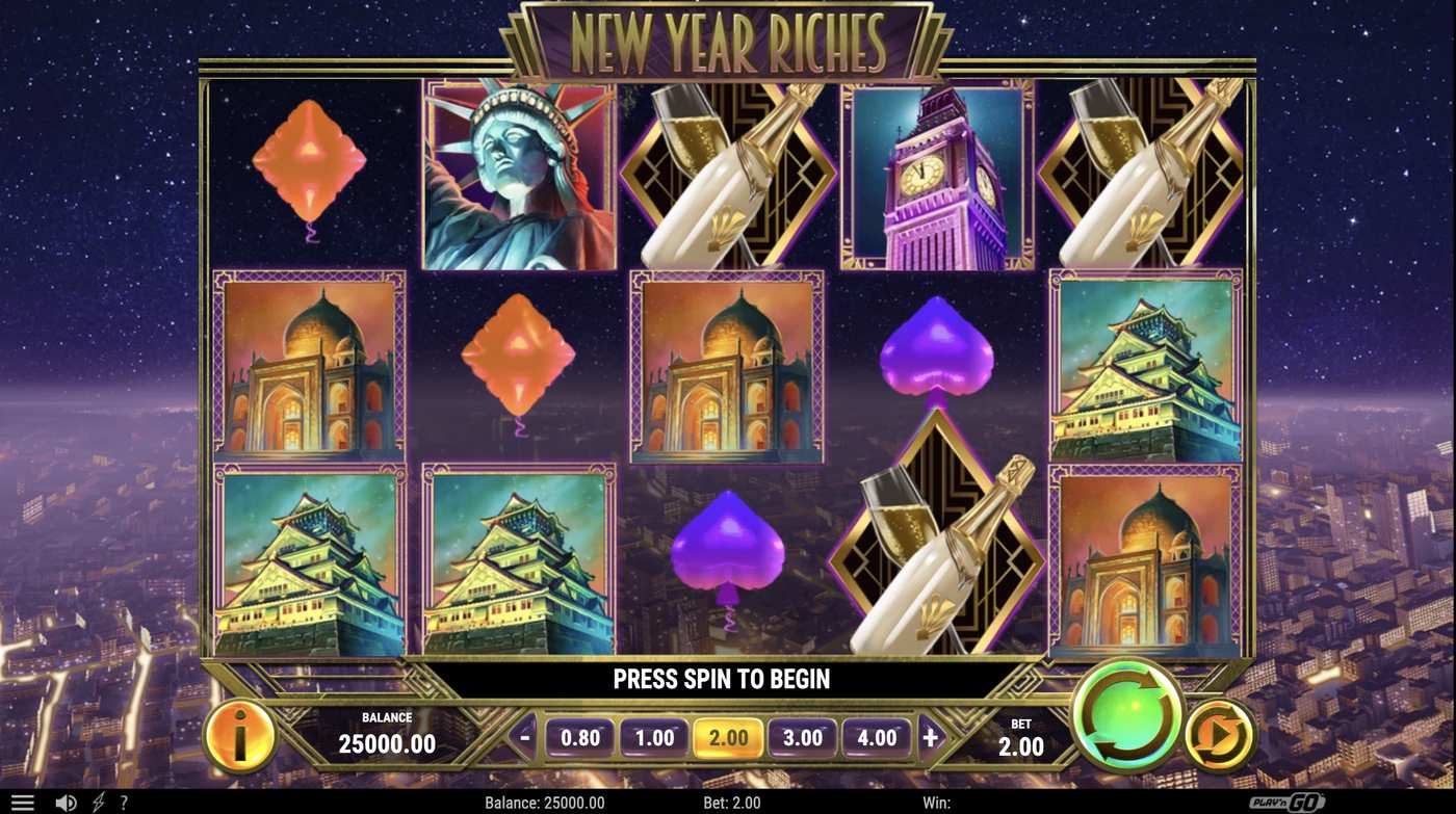 New Year Riches: image of main menu