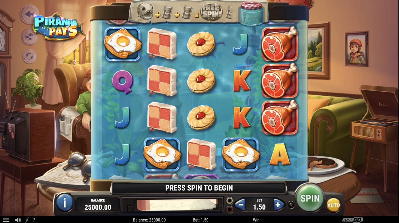 Piranha Pays: image of main menu