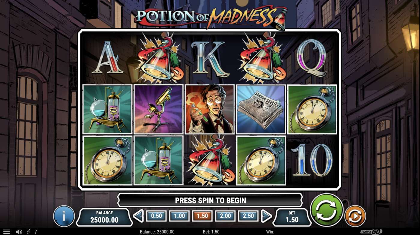 Potion of Madness: image of main menu