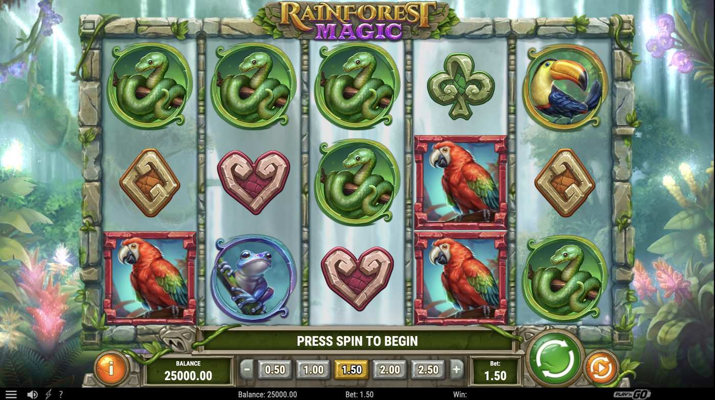Rainforest Magic: image of main menu
