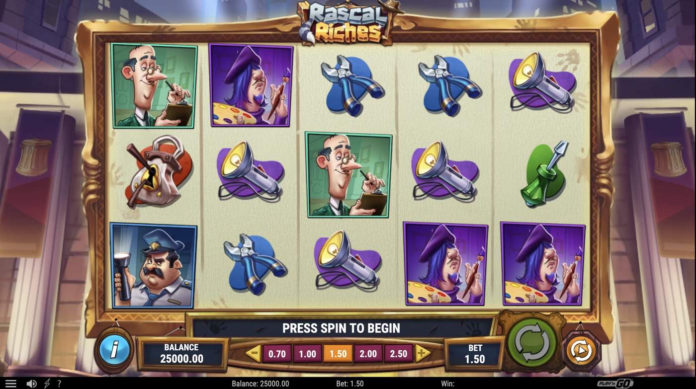 Rascal Riches: image of main menu