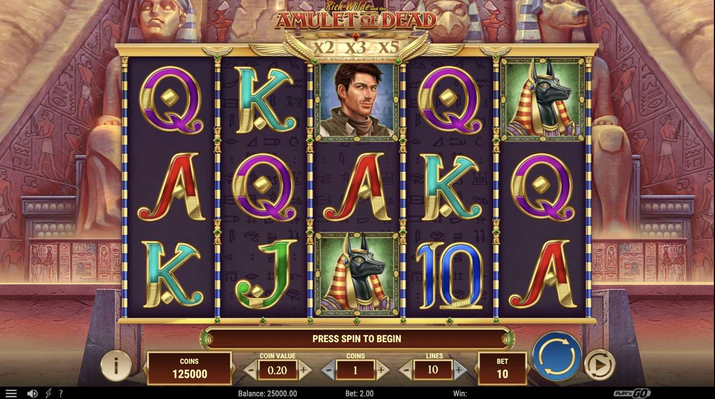 Rich Wilde and the Amulet of Dead: image of main menu