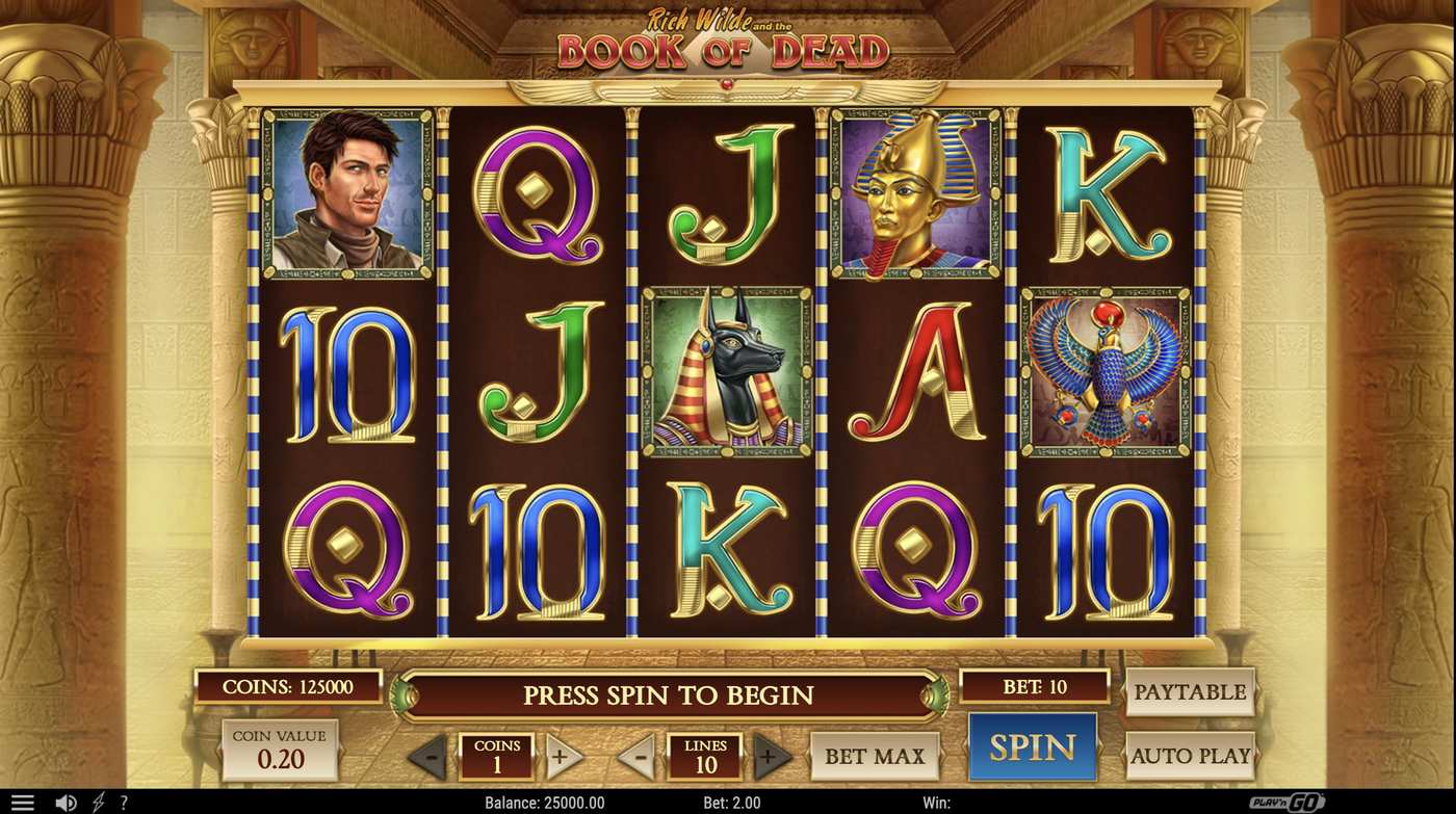 Rich Wilde and the Book of Dead: image of main menu