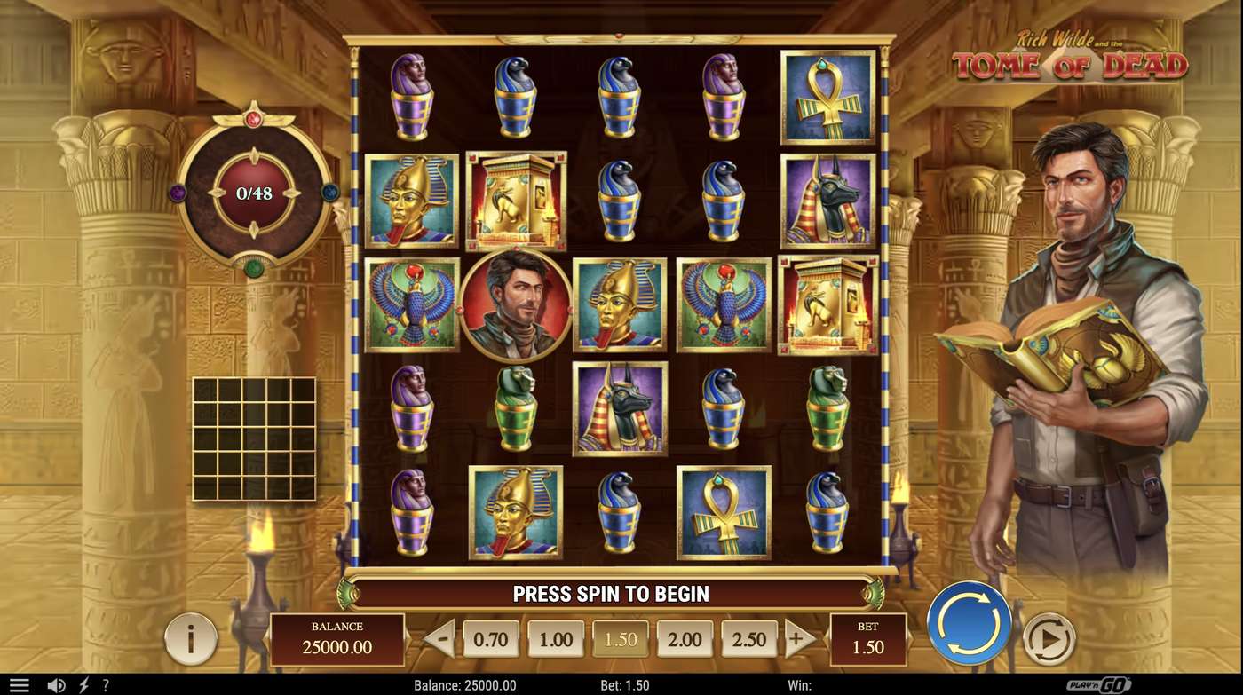 Rich Wilde and the Tome of Dead: image of main menu