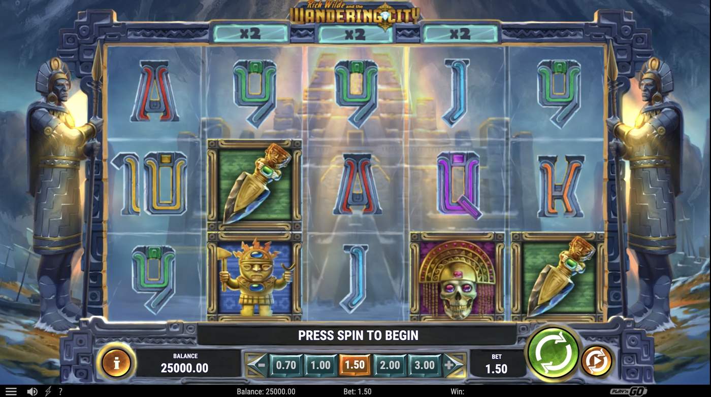 Rich Wilde and the Wandering City: image of main menu