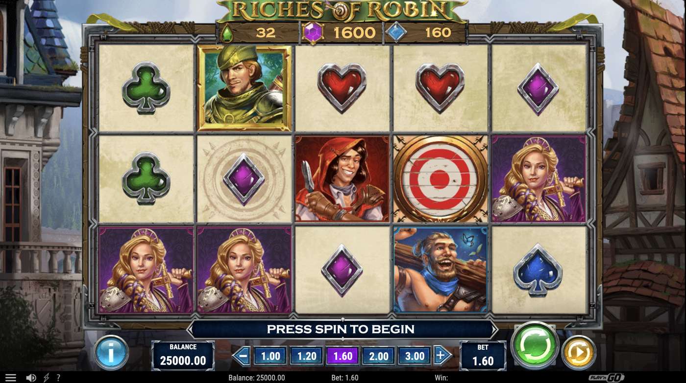 Riches of Robin: image of main menu