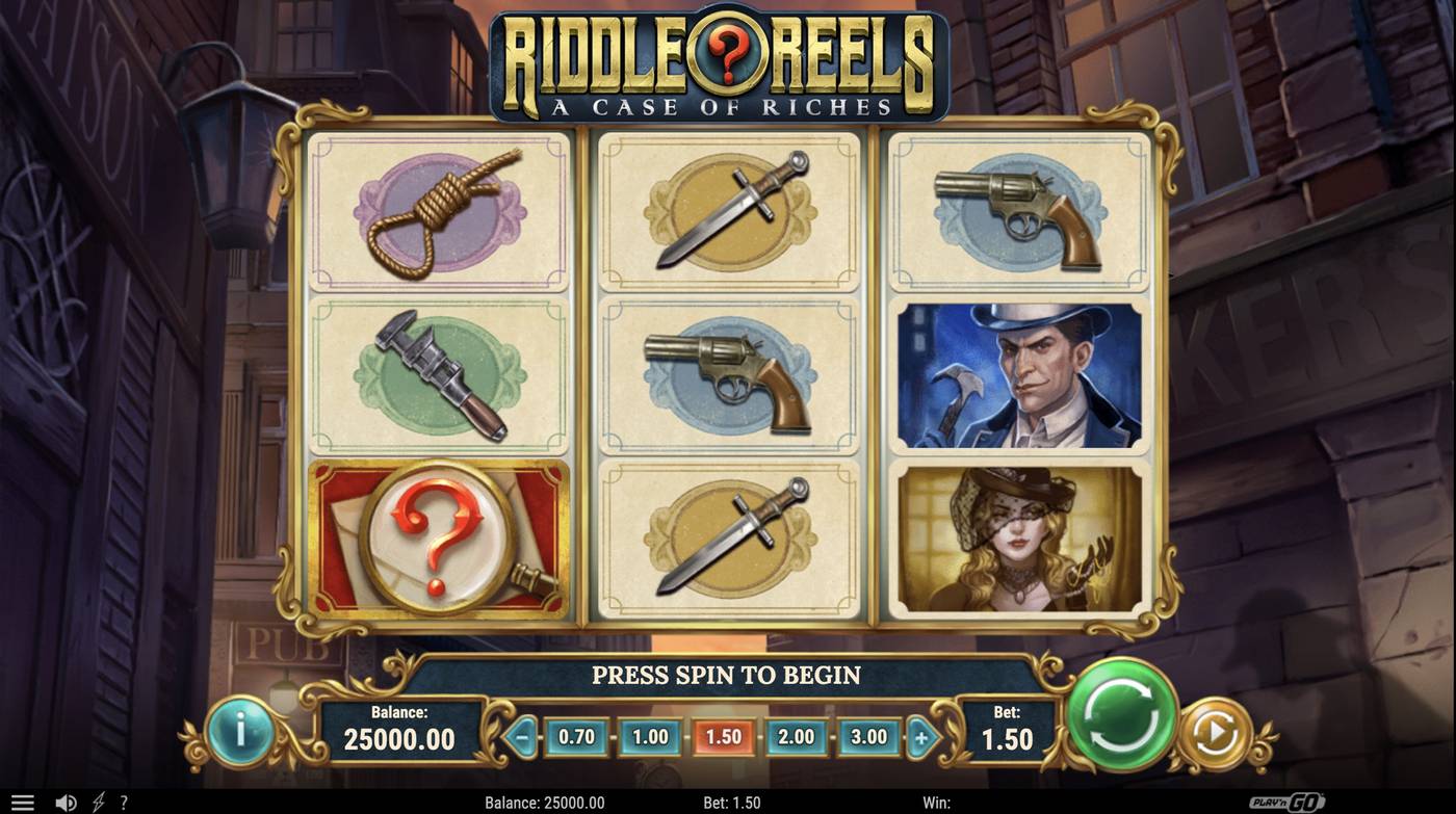 Riddle Reels: A Case of Riches: image of main menu