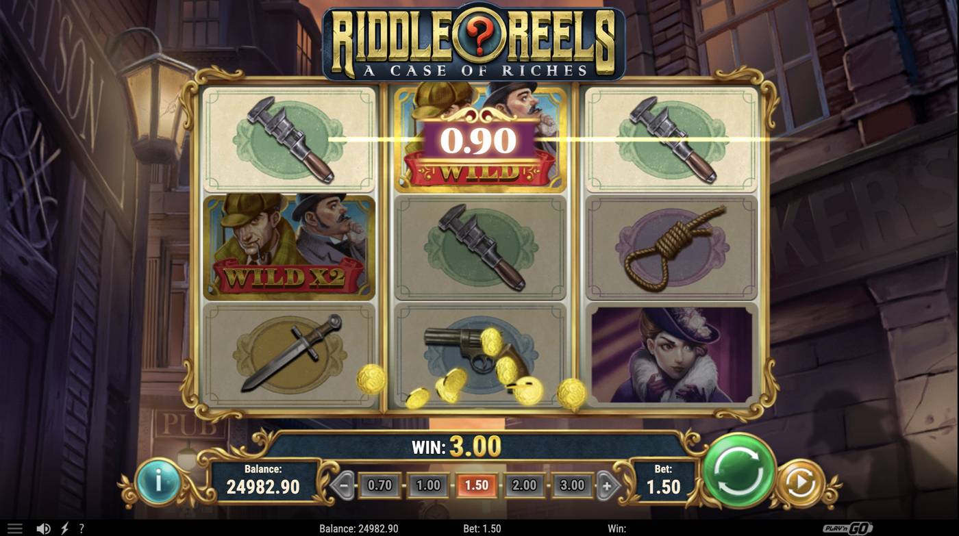 Riddle Reels: A Case of Riches: image of winning
