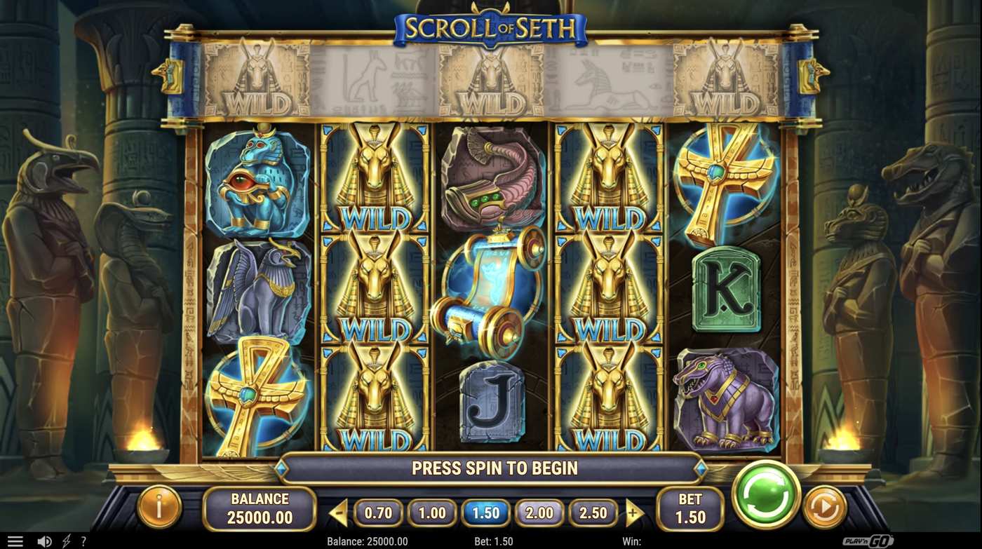 Scroll of Seth: image of main menu