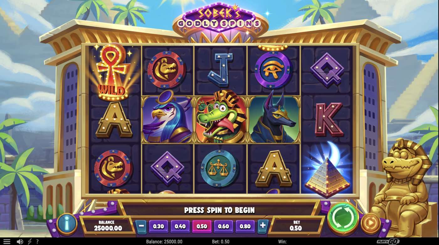 Sobek's Godly Spins: image of main menu