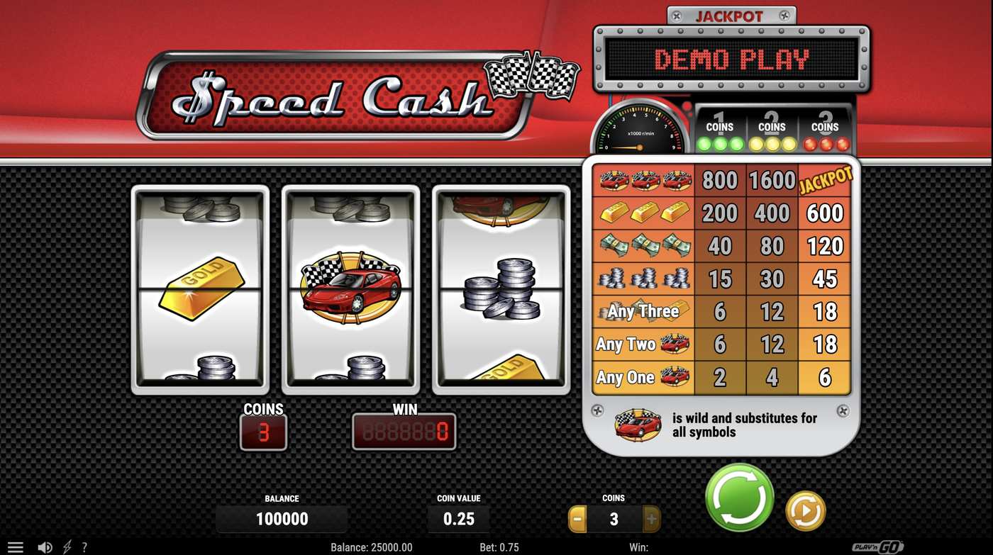 Speed Cash: image of main menu