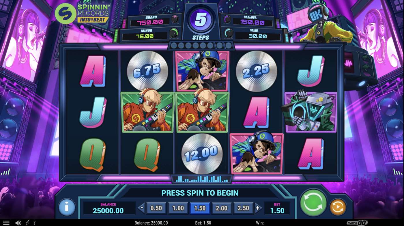 Spinnin' Records Into the Beat: image of main menu