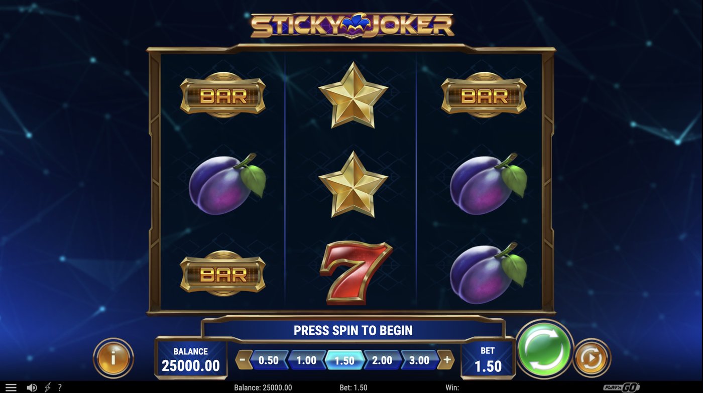 Sticky Joker: image of main menu