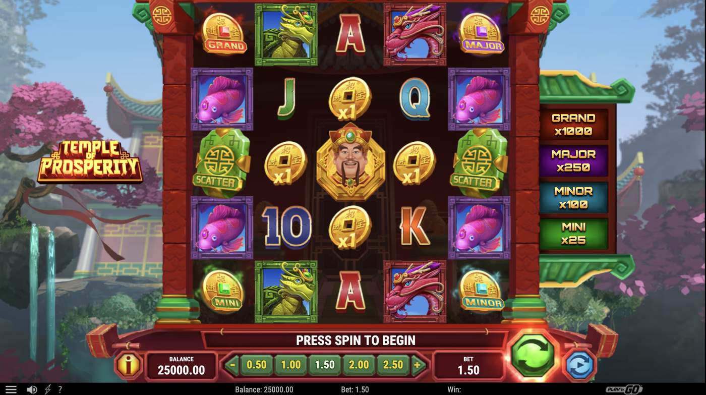 Temple of Prosperity: image of main menu