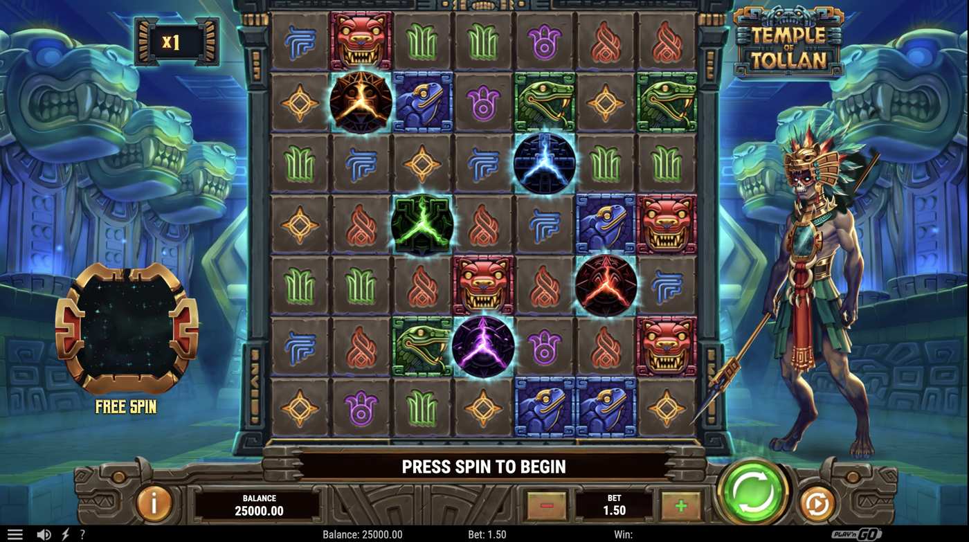 Temple of Tollan: image of main menu