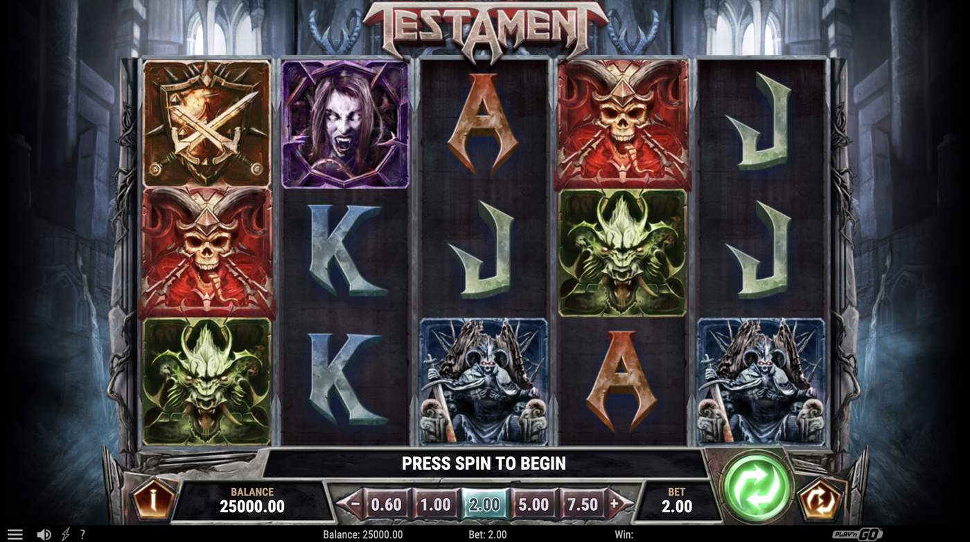 Testament: image of main menu