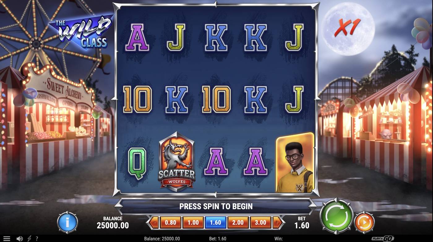 The Wild Class: image of main menu