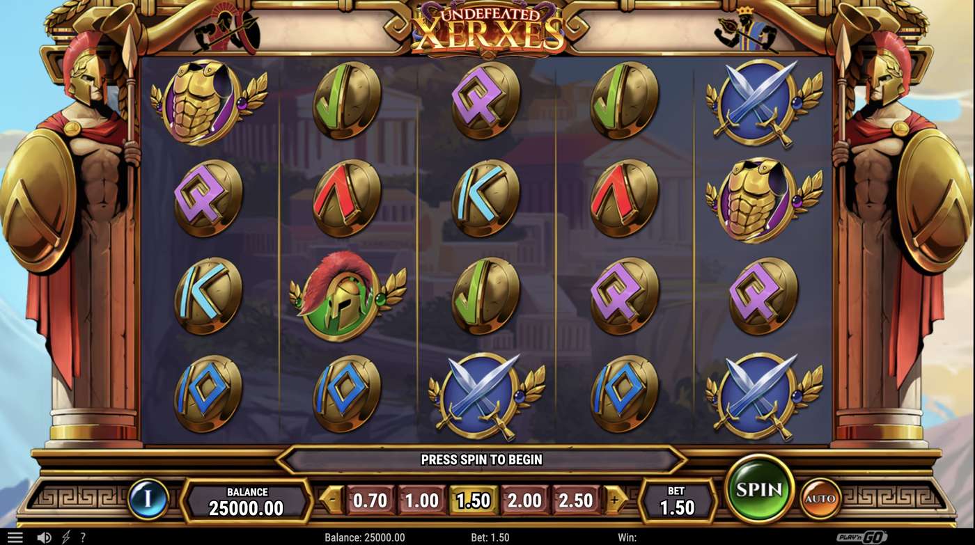 Undefeated Xerxes: image of main menu