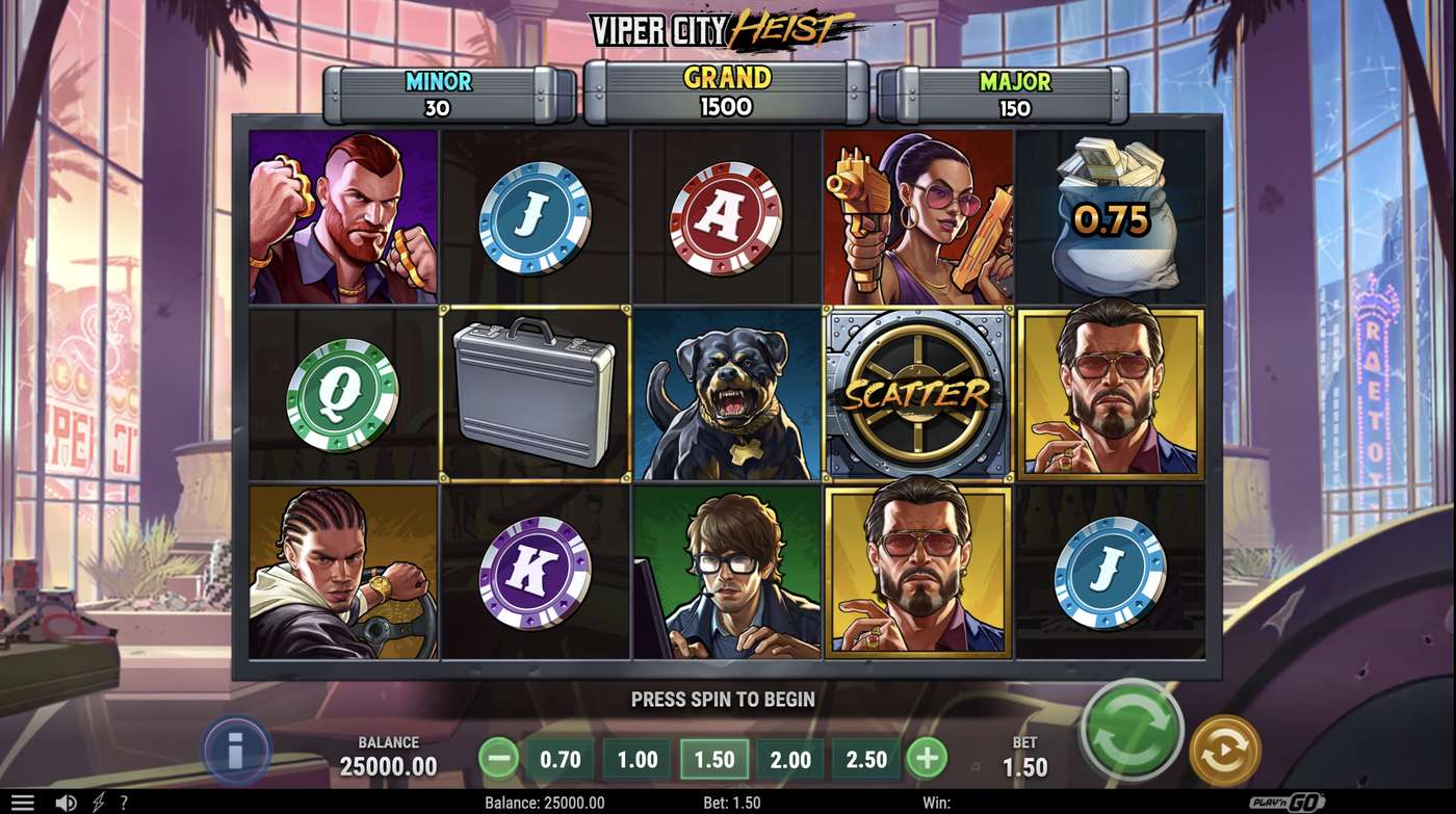 Viper City Heist: image of main menu