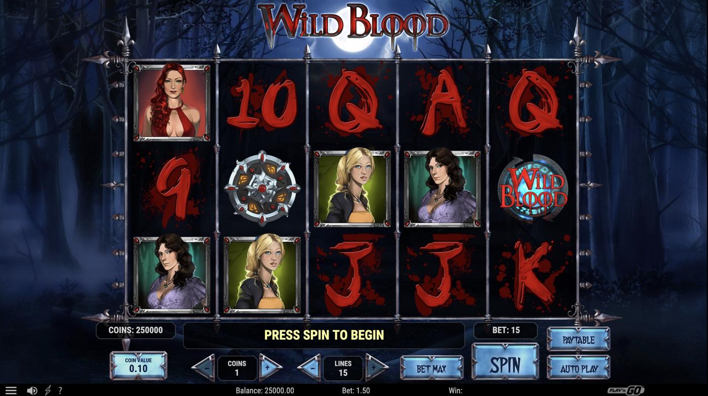 Wild Blood: image of main menu