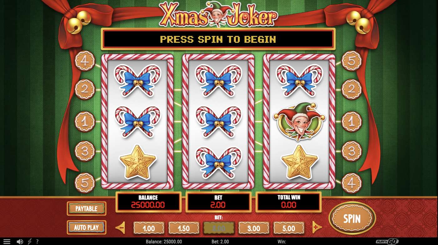 Xmas Joker: image of main menu