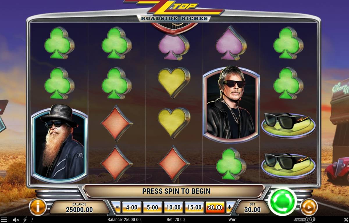 ZZ Top Roadside Riches: image of main menu