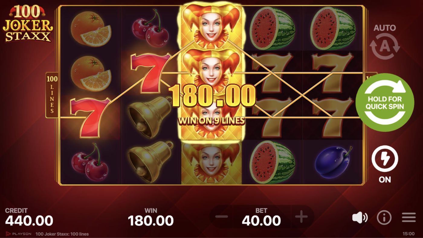 100 Joker Staxx: image of winning