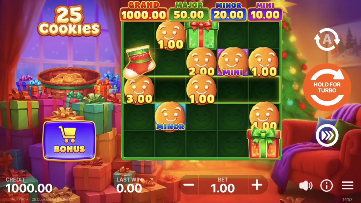 25 Cookies: Hit the Bonus: image of main menu