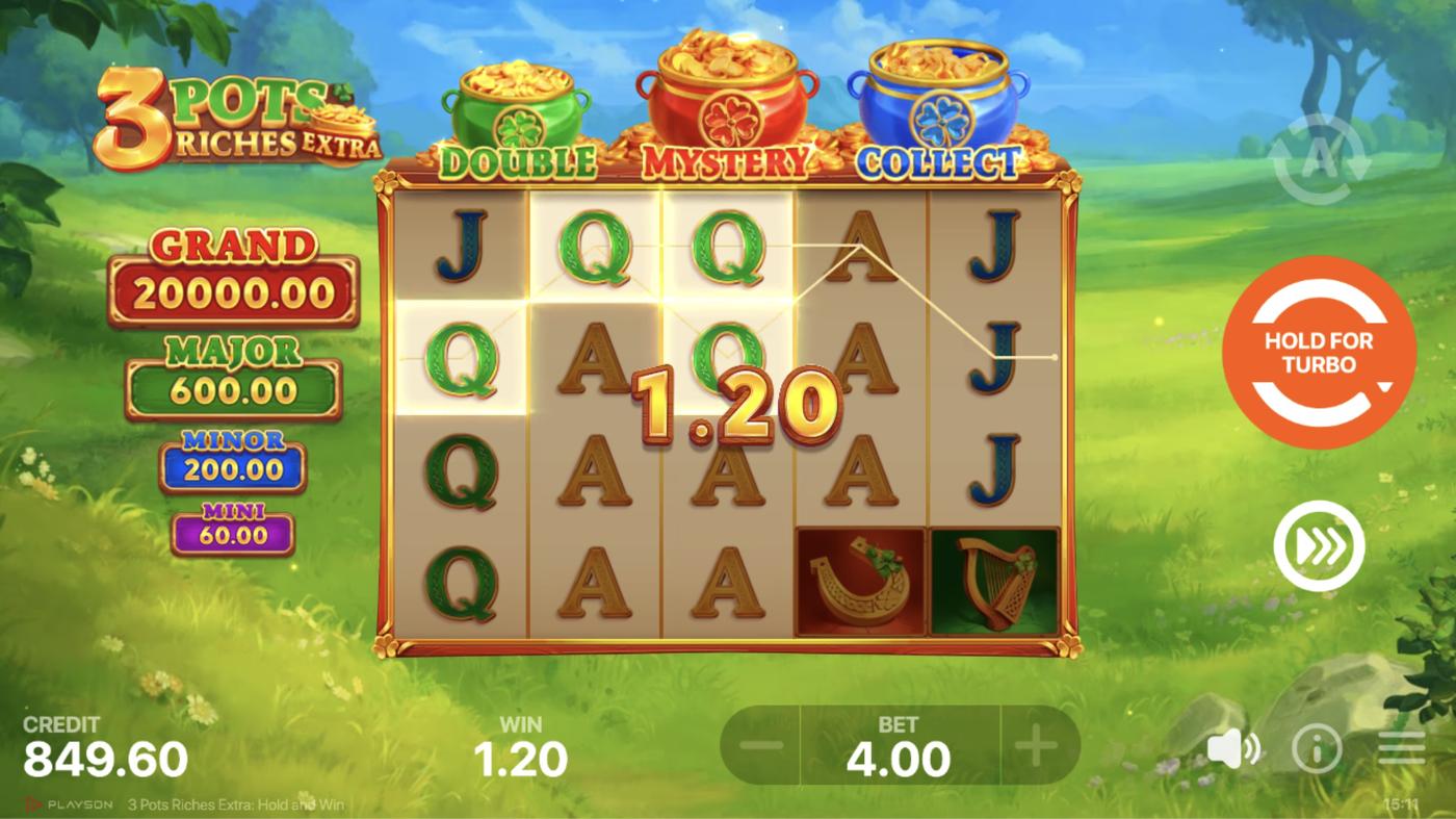 3 Pots Riches Extra: Hold and Win: image of winning